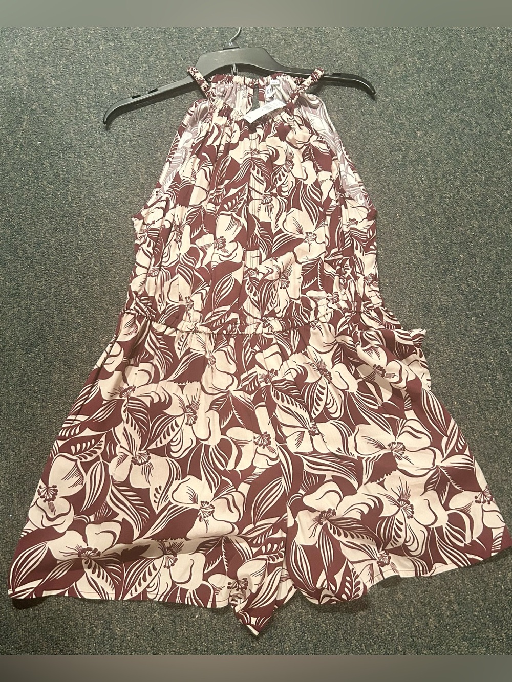 GAP Floral Romper in Cream and Brown